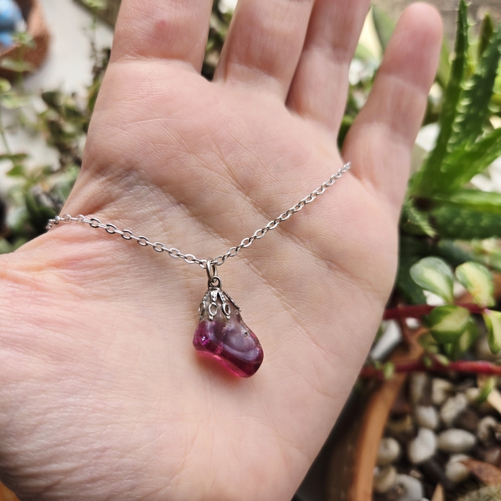 Vintage Carved Quartz Boho Bohemian Stone Necklace - Picture 11 of 13